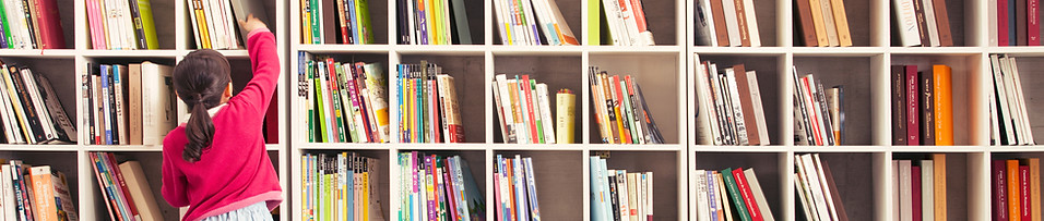 Girl with Bookshelves
