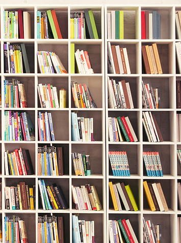 Girl with Bookshelves