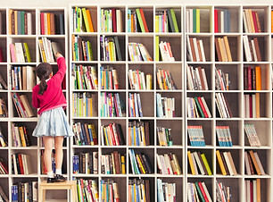 Girl with Bookshelves
