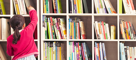 Girl with Bookshelves