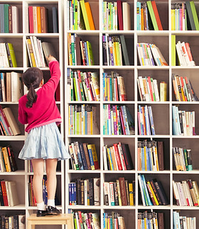Girl with Bookshelves