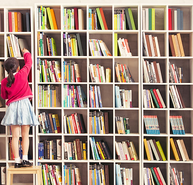 Girl Reaching Books