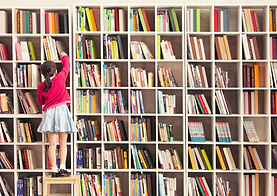 Girl with Bookshelves
