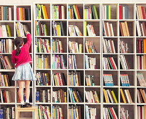 Girl with Bookshelves
