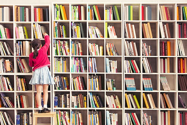 Girl with Bookshelves