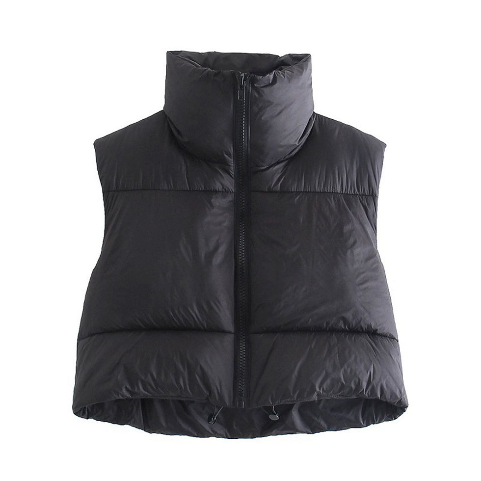 Miniatura: Autumn And Winter Women's Short Cotton Down Vest Short Stand-up Collar Warm Slee