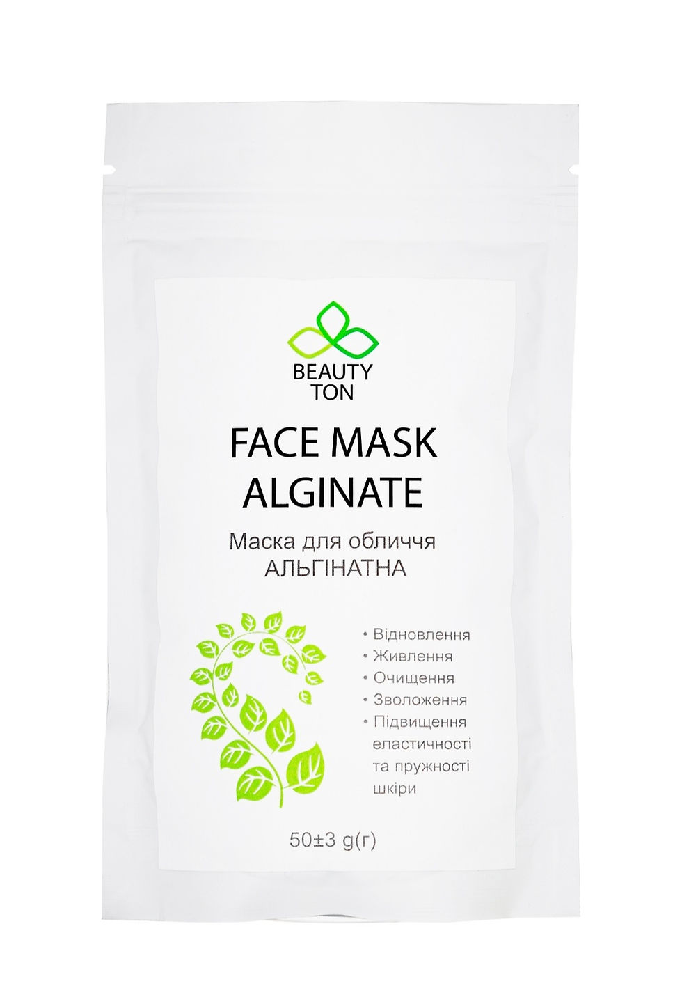 Face mask
ALGINATE
маска для обличчя
АЛЬГІНАТНА, 50 г