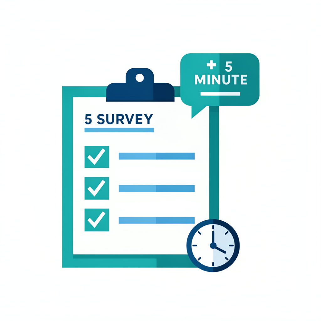 Illustration of a five minute survey feedback concept