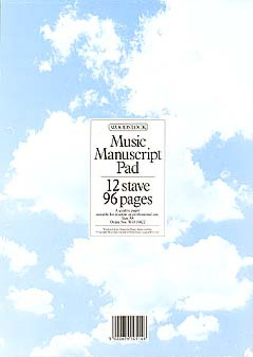 Music Script Book MUSIC MANUSCRIPT BOOK: 12 STAVE 96 PAGES | Spider Music Ltd