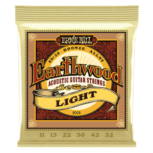 Ernie Ball Earthwood acoustic guitar strings, 'Light' package with numbers, Spider Music Ltd.