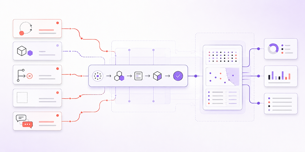 Abstract red-team testing illustration showing adversarial pressure being applied to an AI agent.