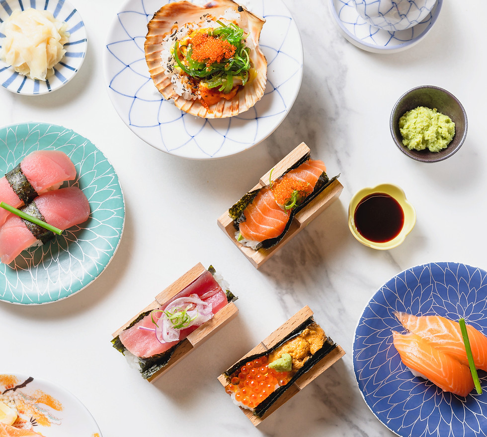Assorted tuna and salmon sushi served at Marae Izakaya in Chadstone