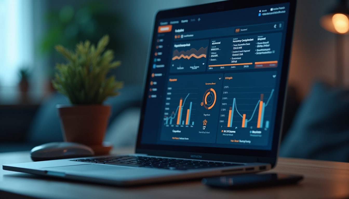 Close-up view of a laptop screen showing a cybersecurity dashboard with threat alerts