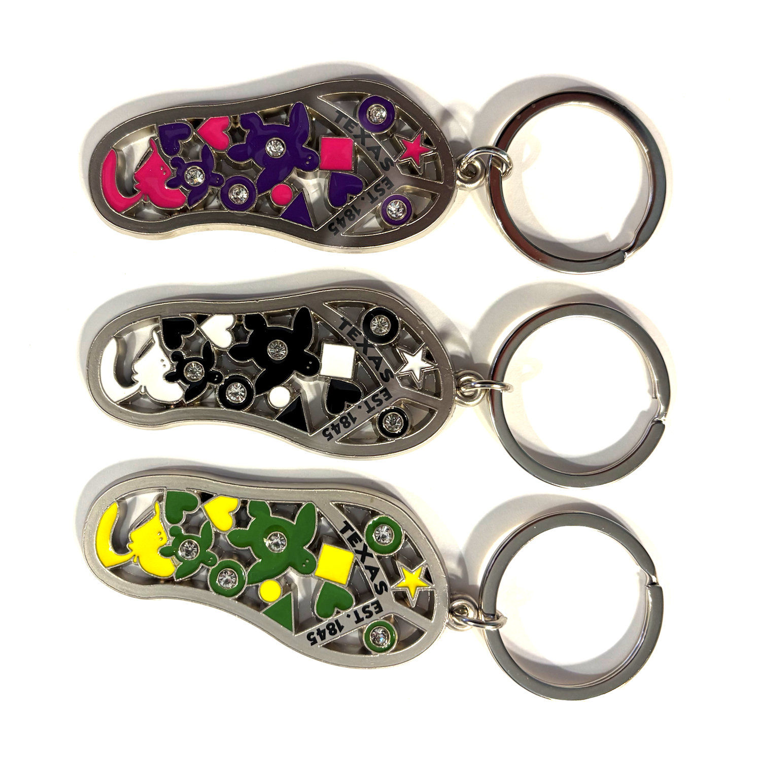 Texas Jewel Flip Flop Keychain