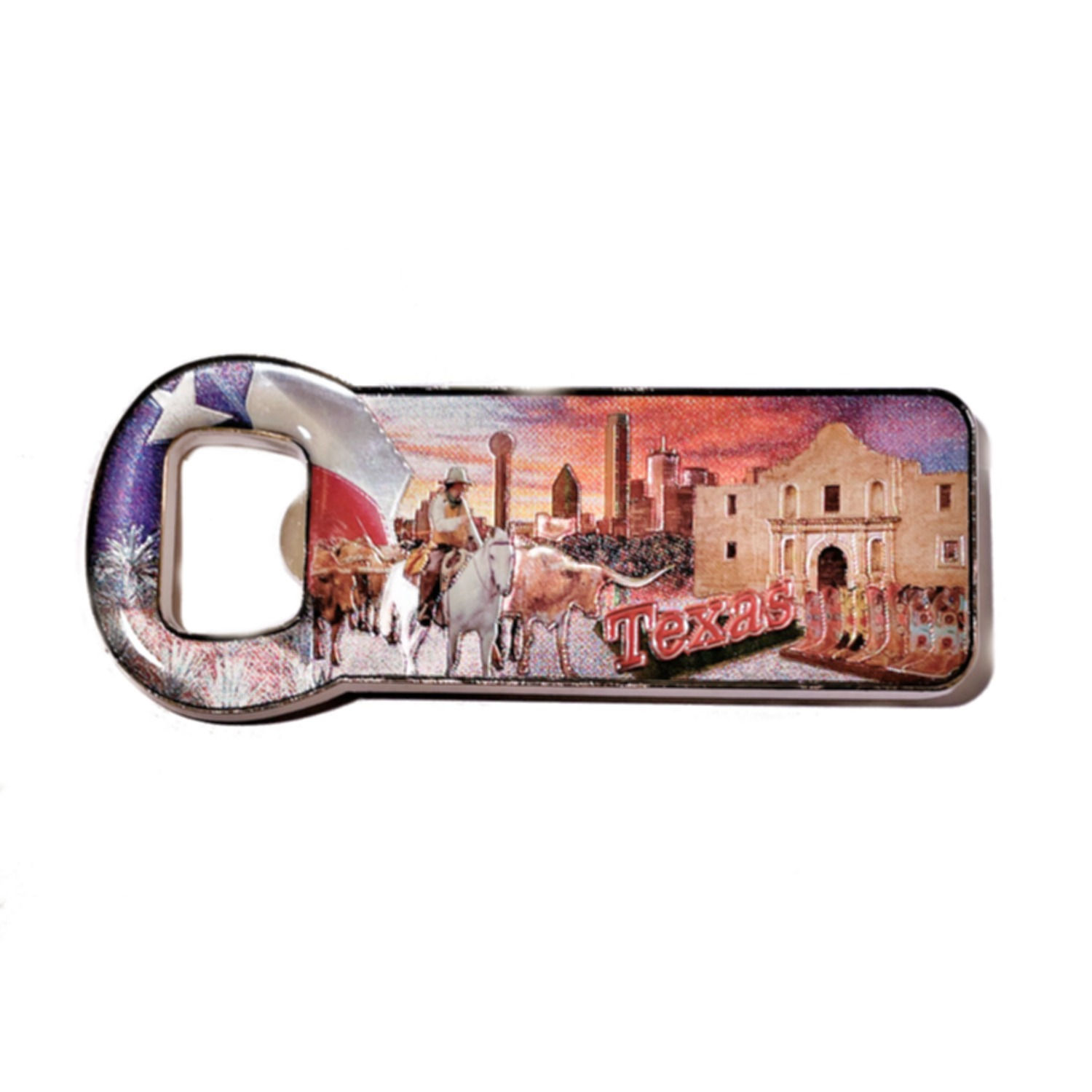 Texas Foil Bottle Opener w/Magnet