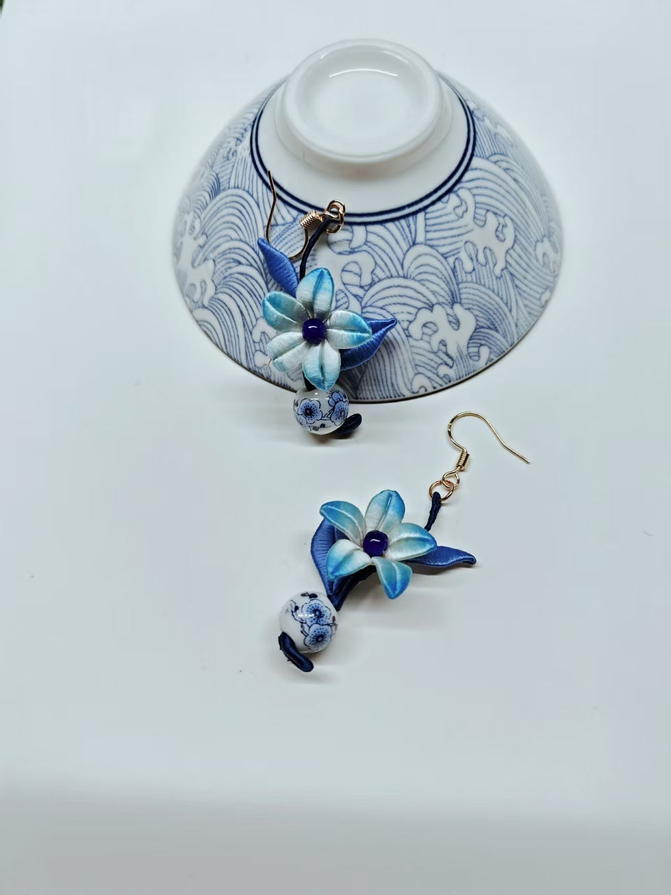 Thumbnail: Porcelain Blossom Earrings