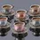 Thumbnail: Ahu Colorful Marble Design Silver Color Coffee Cups Set 1