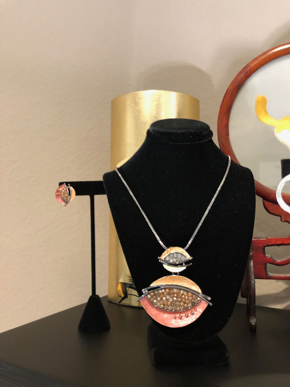 Unique Design in Metal with Matching Earrings