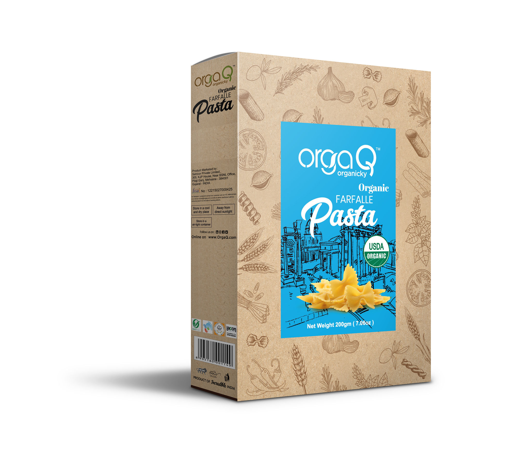 OrgaQ Farfalle Pasta 200G