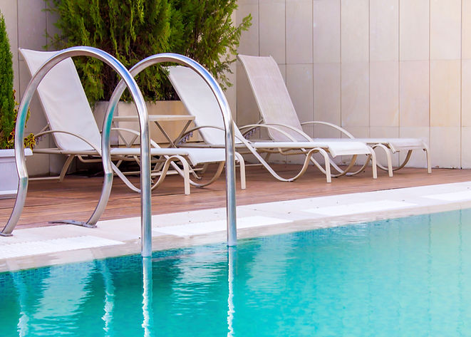chairs by pool