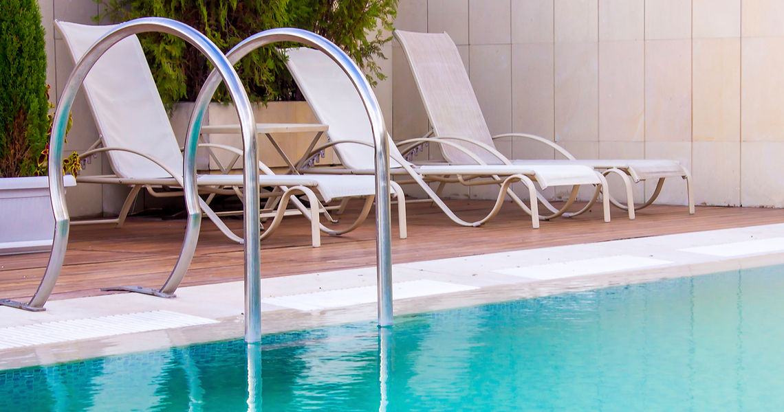 chairs by pool