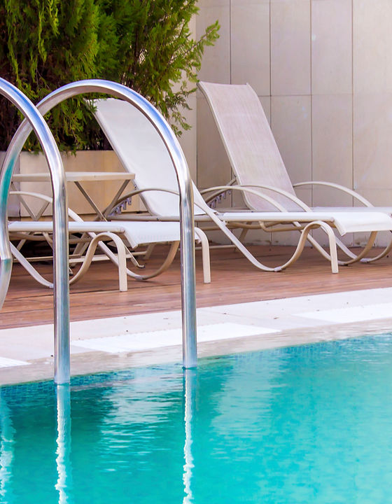 chairs by pool