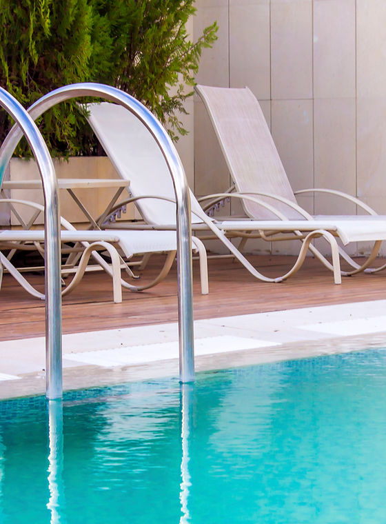 chairs by pool