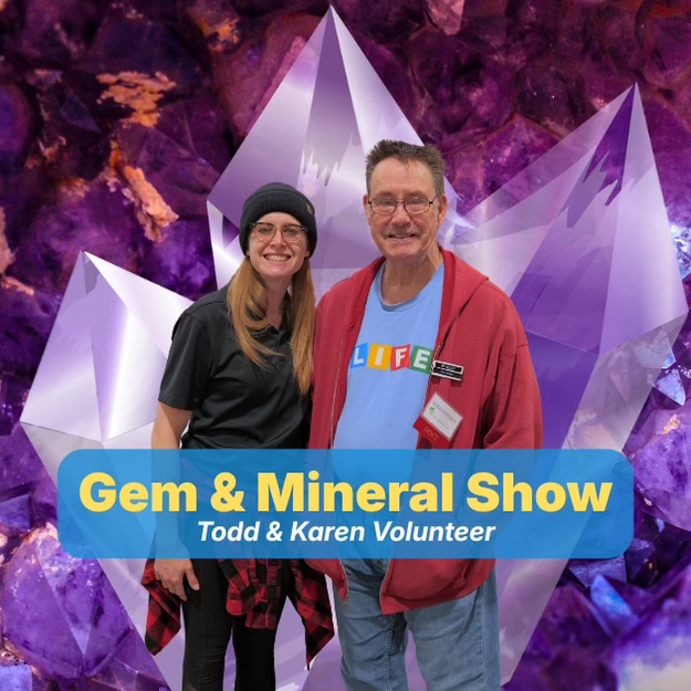Portrait of Karen (CBRS) and Todd (Client) against a gem-filled background.