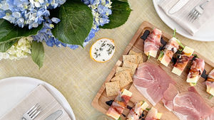 A simple Italian coastal al fresco table.