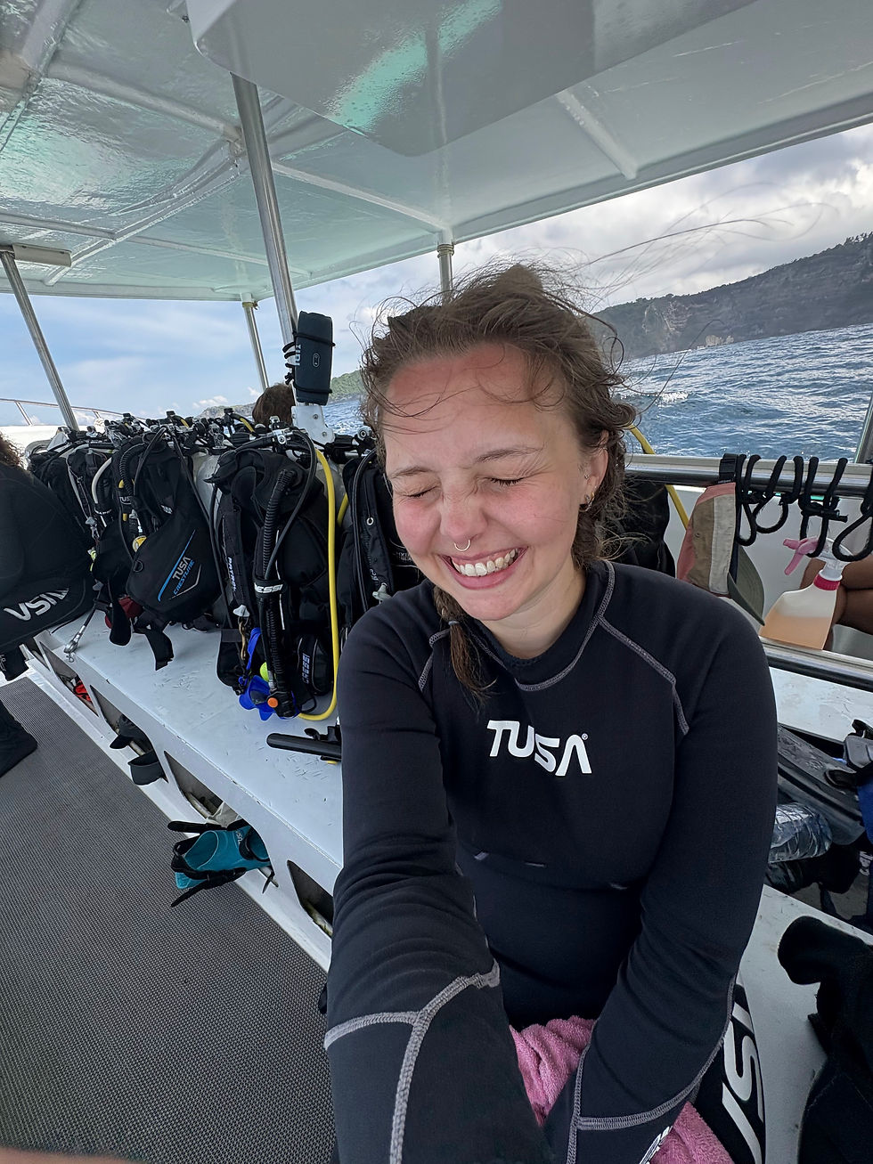 me on the bali aqua dive boat, our second dive day!