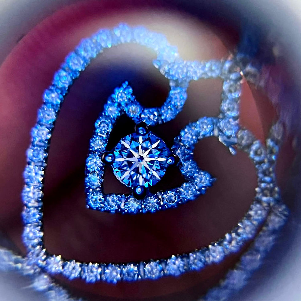 Thumbnail: Heart shield shape diamond pendant 0.56 TCW.