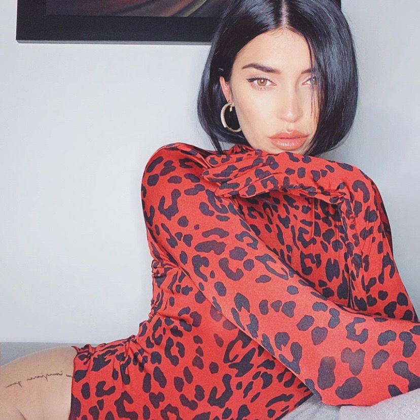 Thumbnail: Leopard Print Gloved Bodysuit