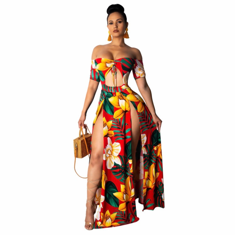 Thumbnail: Floral Geometric Cut Dress 