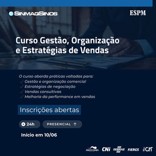 Curso Gestão, Organização e Estratégias de Vendas - Participe