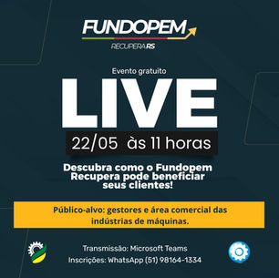 Live: Fundopem Recupera – Incentivos fiscais para a indústria