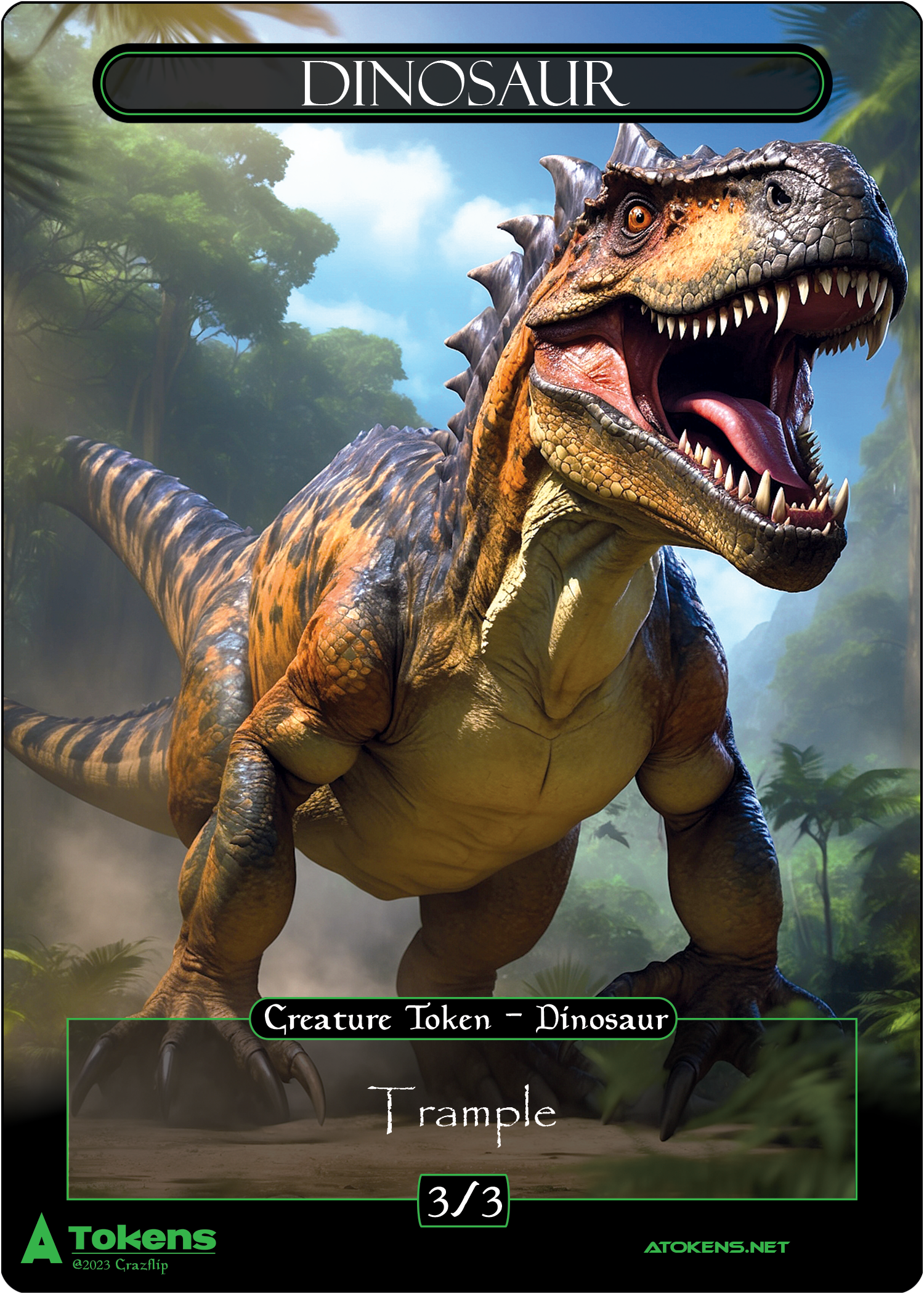 Green Dinosaur - Double Tail