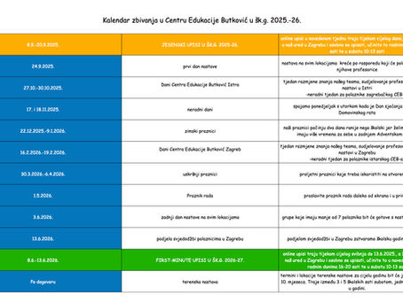 kalendar zbivanja u centru edukacije butković