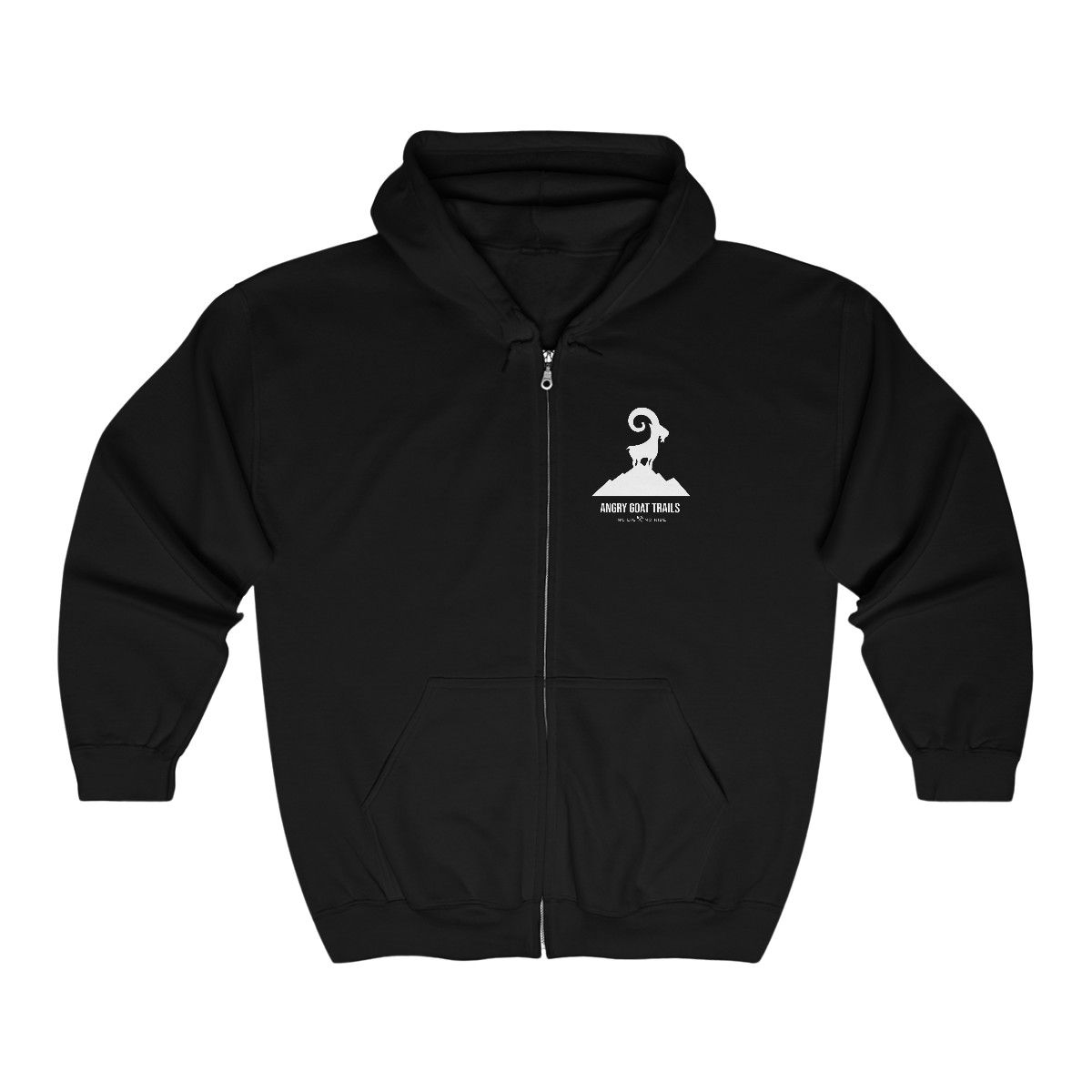 Angry Goat Trails Signature Zip Hoodie (White Logo)
