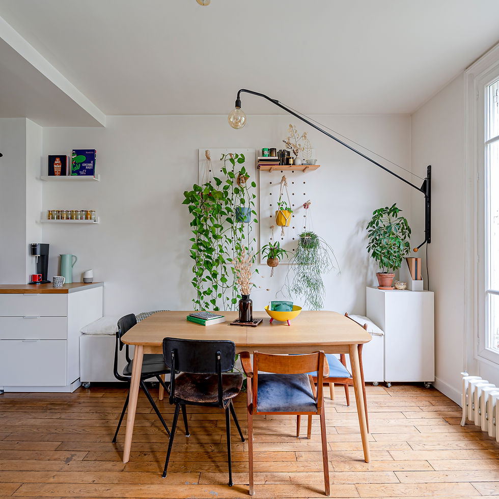 salle à manger ambiance floral