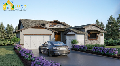 Front View 3D Exterior Design of House Colorado Springs Colorado