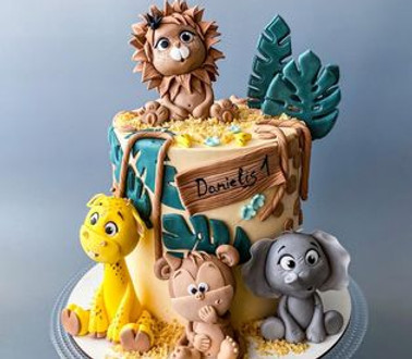 Lion cake, jungle cake, birthday cake for kids