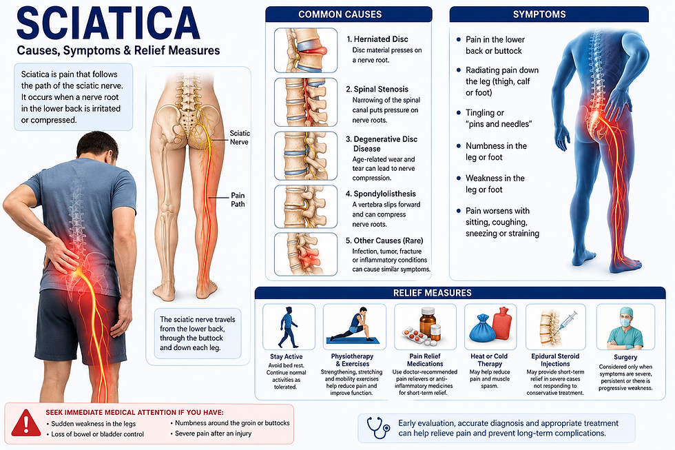 Sciatica Causes, Symptoms and Relief