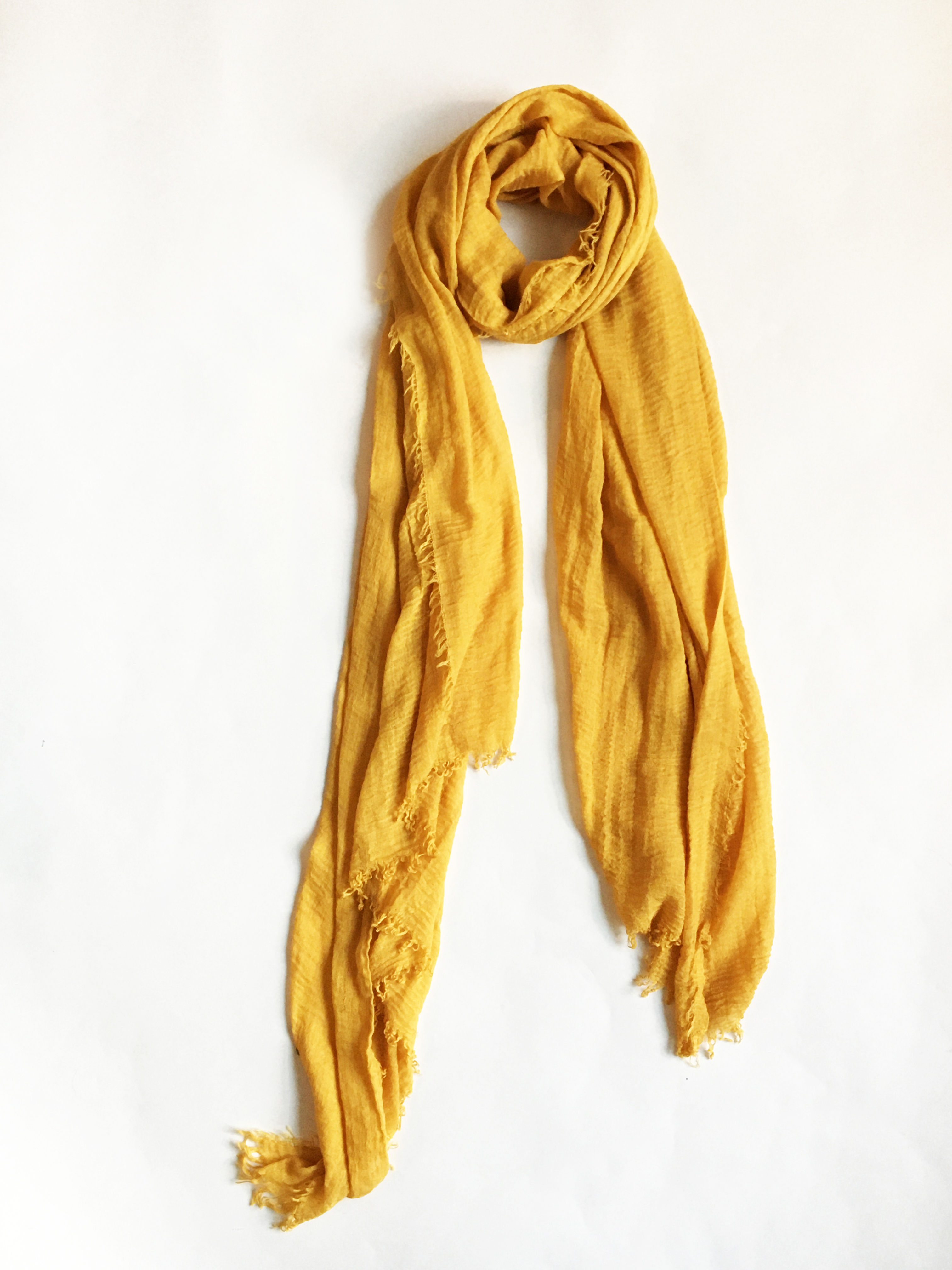 minimalist mustard golden yellow scarf