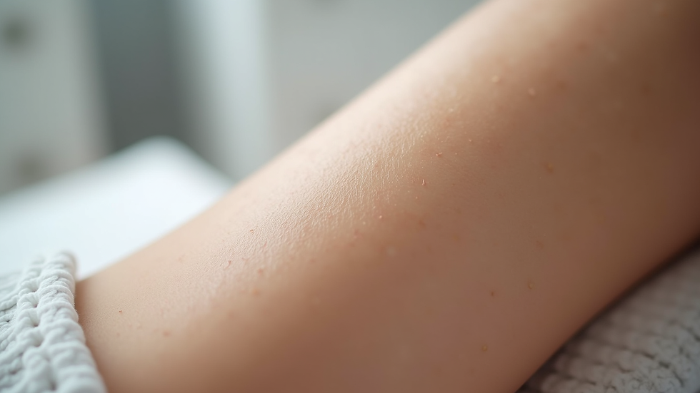 Close-up view of smooth skin after laser hair removal treatment