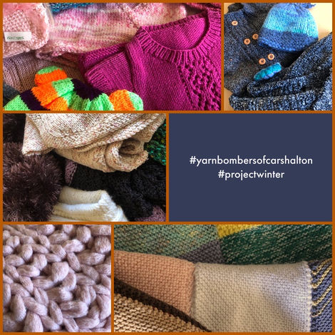 Donated warm items for the local community.