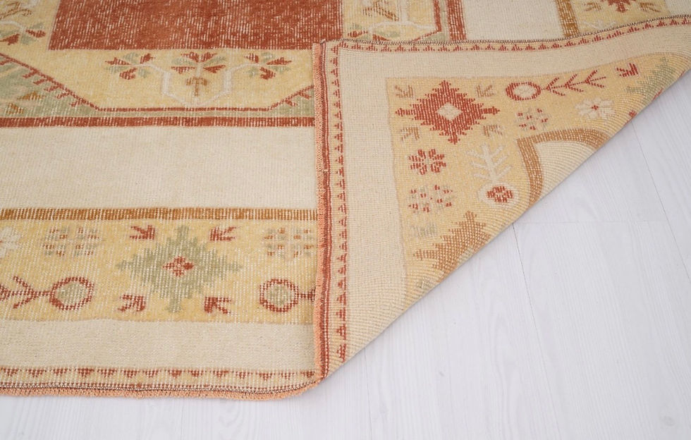 Thumbnail: Antique Oushak oriental Turkish Rug - 5x9ft