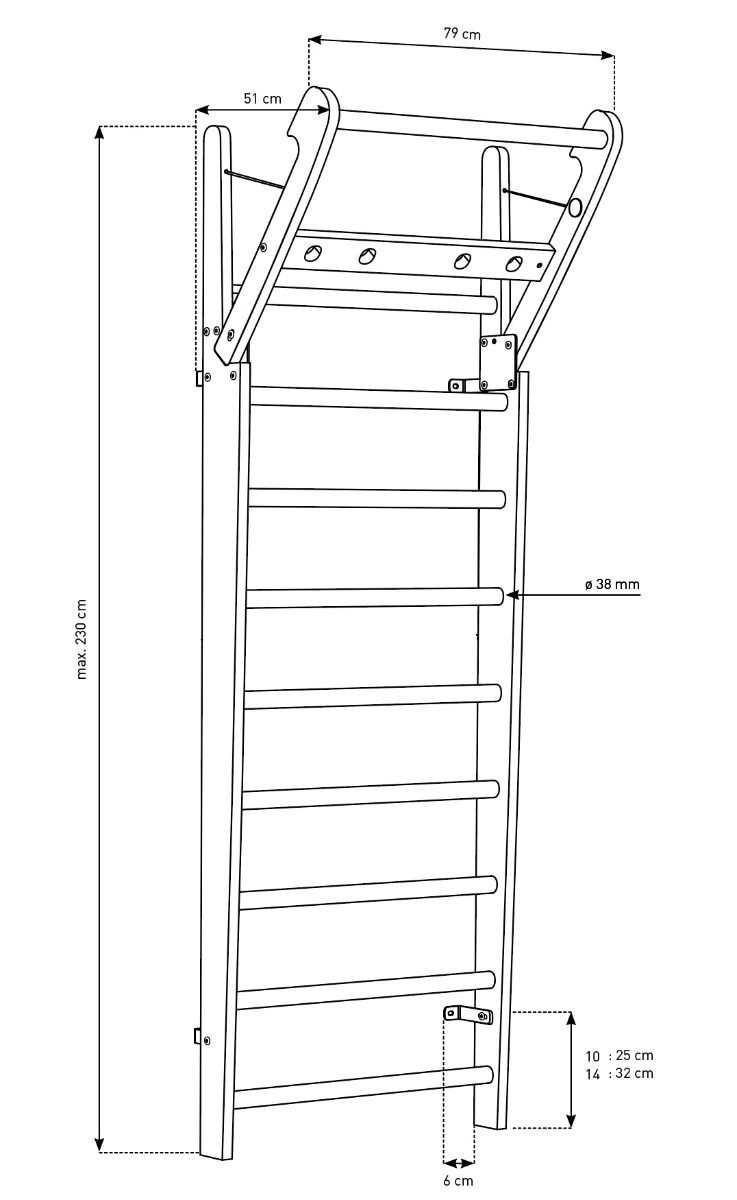 Thumbnail: NOHRD Wall Bars Oak (10 Bar)