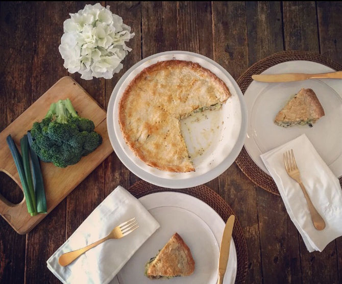 Broccoli, Leek, & Gorgonzola Pie