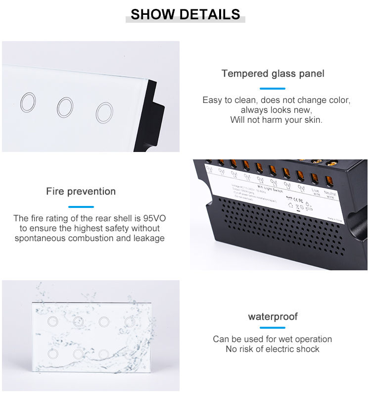 Thumbnail: WIFI 8Gang Smart Wall Switch Alexa, Google Home Compatible