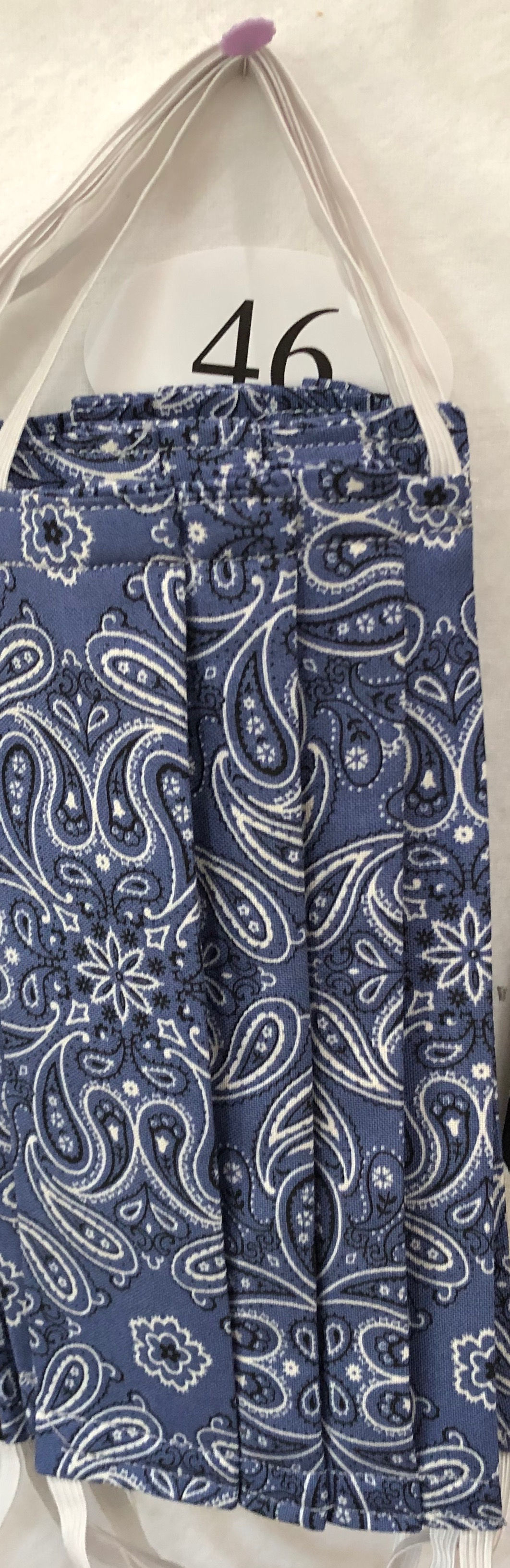 Blue bandanna material Face Mask Cover